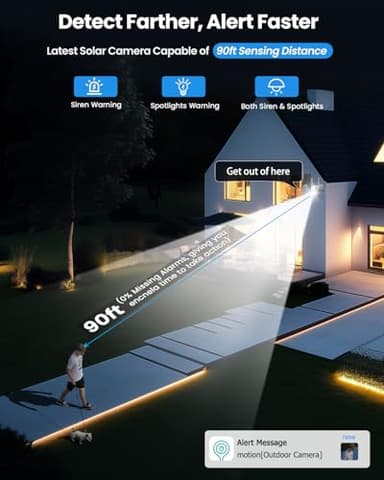 VIZIUUY AOV Security Camera, 24H Continuous Recording Security Cameras Wireless Outdoor, WiFi 6, 2K Solar-Powered Cameras for Home Security, 360° PTZ, Auto Tracking, 512G Local Storage(Not Include) - Image 5