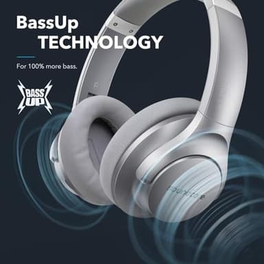 Soundcore Anker Life Q20 Hybrid Active Noise Cancelling Headphones, Wireless Over Ear Bluetooth Headphones, 60H Playtime, Hi-Res Audio, Deep Bass, Foam Ear Cups, Travel, Office, USB-C Charging - Image 5