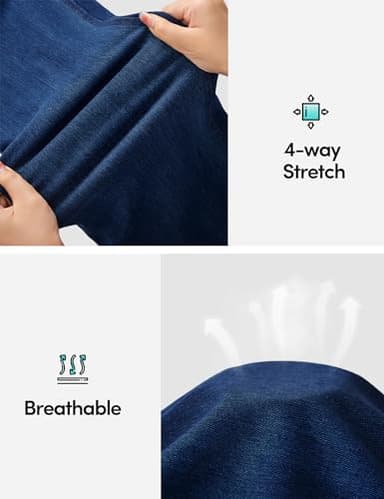 IUGA Stretchy Jeans for Women High Waist Jeggings Tummy Control Skinny Jeans Pull on Leggings with Pockets Trendy Casual(Dark Blue, Medium) - Image 3