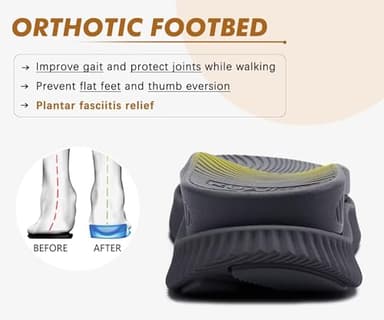 KuaiLu Walking Orthopedic Sandals Womens Comfortable Arch Support Hiking Sandles Plantar Fasciitis Athletic Sport Recovery Cushion Summer Travel Outdoor Open Toe Water Shoes Black Size 7.5 - Image 4