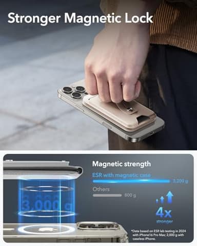 ESR for Magsafe Wallet with Full Find My Functionality, Magnetic Geo iPhone Wallet,3,000g Magnet Strength, Card-Holder with Adjustable Stand, for iPhone 17/16/15/14/13/12 Series, Desert - Image 3