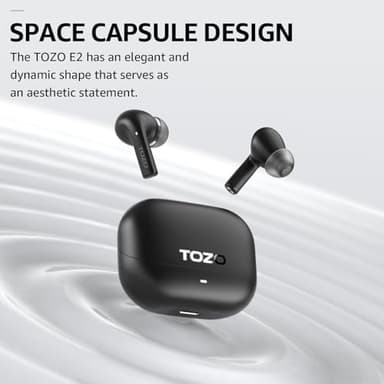 TOZO E2 Wireless Earbuds 10mm Drivers with Powerful Bass, App Customize 32 EQs, with 2 Mics AI Call Noise Cancellation, 30H Playtime, Bluetooth 5.3 Ear Buds, Comfort Fit in-Ear Headphones - Image 2