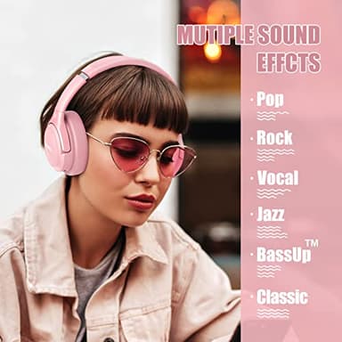 BERIBES Bluetooth Headphones Over Ear, 65H Playtime and 6 EQ Music Modes Wireless Headphone with Microphone, HiFi Stereo Foldable Lightweight Headsets, Deep Bass for Office Home Cellphone PC Ect. - Image 2