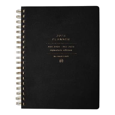 Fringe Studio 2025 Spiral Weekly Planner, Aug 2024 - Dec 2025, 17 Month, Faux Leather Cover, "Standard Black", 6.875" W x 9.78"H, 236 Pages (844FL001FSC) - Image 1