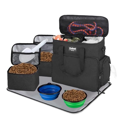 Dog Travel Bag Airline Approved–Pet Travel Tote with Collapsible Bowls,Food Containers & Feeding Mat–Multi-Pocket Organizer for Dogs & Cats, Durable & Water-Resistant for Hiking,Trips,Outdoors - Image 1