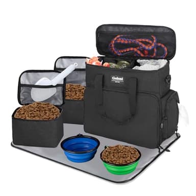Dog Travel Bag Airline Approved–Pet Travel Tote with Collapsible Bowls,Food Containers & Feeding Mat–Multi-Pocket Organizer for Dogs & Cats, Durable & Water-Resistant for Hiking,Trips,Outdoors - Image 1