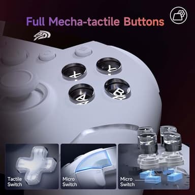 EasySMX X20 Wireless Gaming Controller with RGB Backlit, 2-Stage Hall Effect Stick, 1000Hz Polling Rate, 6-Axis Gyro on Multi-Platform, Mech Buttons- Compatible with PC/Switch/Steam/Android - Image 6