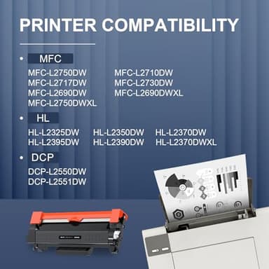 Comatible TN760 Toner Cartridges Replacement for Brother TN760 TN-760 TN730 TN-730 TN 760 Toner Use with MFC-L2710DW MFC-L2750DW HL-L2350DW DCP-L2550DW HL-L2395DW HL-L2370DW HL-L2390DW Toner Cartridge - Image 2