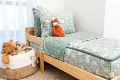 Beddy's Fantasy Woodland Girls Durable Zipper Bedding for Kids, Bed in a Bag, Green Sheets & Comforter with Animal & Woods Design, Includes Pillowcase & Pillow Sham Easy to Make & Wash - Image 6