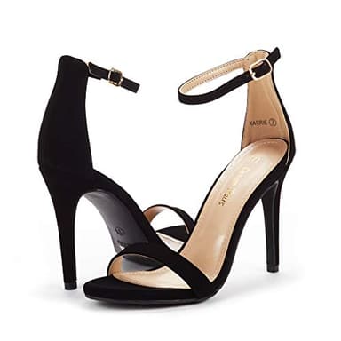 DREAM PAIRS Women's High Heels Flower Ankle Strap Stilettos Round Open Toe Dressy Sexy Sandals,Size 8.5,Black/Nubuck,KARRIE - Image 5