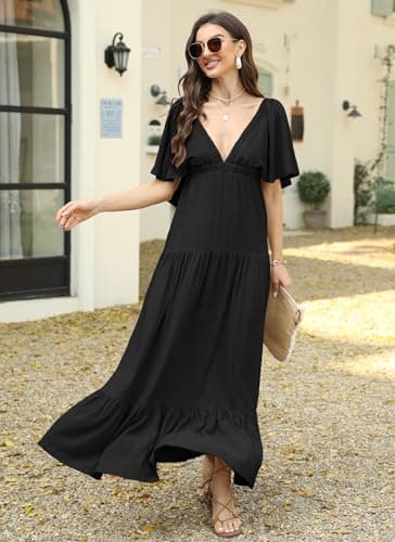 Kikibell Womens Dresses Summer FP Dress Dupes Modest Dresses for Women Long Dress with Sleeves Maxi Summer Dresses Black XS - Image 7