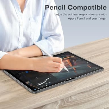 SPARIN Screen Protector for iPad Air 13 Inch M3 2025 & M2 2024 (7th/6th Generation) & iPad Pro 13 Inch M4 7th Gen, Case Friendly/2 Pack Tempered Glass, Support Apple Pencil - Image 6