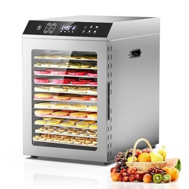 Food Dehydrator for Jerky, 12-Trays Stainless Steel, 850W Electric Dehydrator Machine with 10 Presets, Adjustable Timer, Temperature Control, Digital Food Dryer for Herb, Dog Treats,Meats & Veggies - Image 1
