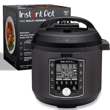 Instant Pot Pro 10-in-1 Pressure Cooker, Slow Cooker, Rice/Grain Cooker, Steamer, Sauté, Sous Vide, Yogurt Maker, Sterilizer, and Warmer, Includes App With Over 800 Recipes, Black, 6 Quart - Image 1