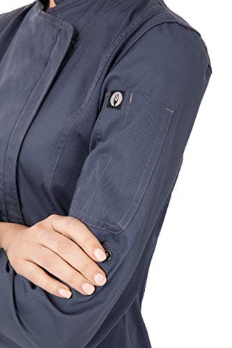 Chef Works Women's Hartford Chef Coat, Blue, Medium - Image 5