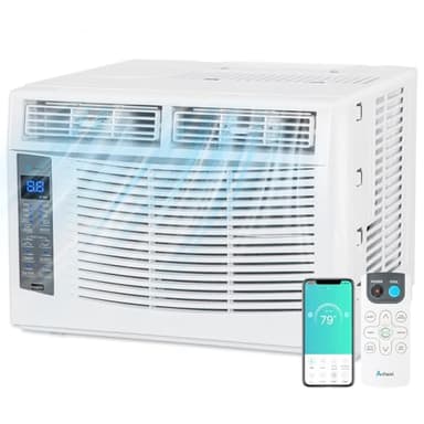 ACHAZEL 6000 BTU Window Air Conditioner with WiFi, Smart Window AC Unit with Remote, Energy Saving, Easy Install Kit, Cools up to 250 Square Feet - Image 1