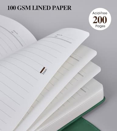 PAIBAS Lined Journal Notebook for Men, A5 Leather Journals for Writing Women, Hardcover Notebooks for Work,School,Note Taking,Travel,Business,Personal daily Diary,200 Page College Ruled (5.9" x 8.4") - Image 5