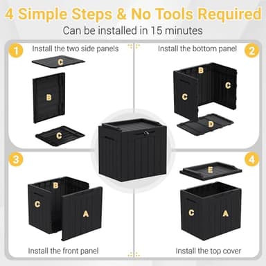 Greesum 31 Gallon Resin Deck Box Large Outdoor Storage for Patio Furniture, Garden Tools, Pool Supplies, Weatherproof and UV Resistant, Lockable, Dark Black - Image 8