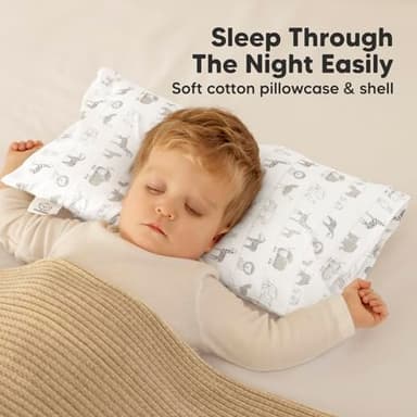 Toddler Pillow with Pillowcase - 10x18 My Little Dreamy Kids Travel Bed Pillows for Sleeping, Organic Cotton Small Pillowcase, Soft & Breathable, Machine Washable, Toddlers 2-5 Years Old (Savannah) - Image 7