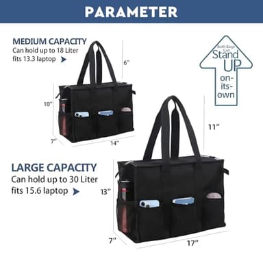 ABAMERICA Nurse Bags for Work Nursing Bag Multiple Pockets Waterproof Organizing Zip Top Clinical Bag for Nursing Students - Image 3