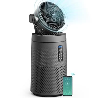 AROEVE Air Purifiers Fan for Home Large Room With 2-In-1 Air Circulator Fan System And Smart WIFI Cover 1980 Sq.Ft Oscillating Air Purifier With Washable Filter For Indoor Whole Home, MK08W-Space Gray - Image 1
