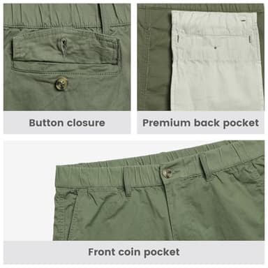 maamgic Men's Classic-fit 5.5" Cotton Casual Shorts Elastic Waistband with Multi-Pocket Daily Wear Walking Summer Outfit Royal Blue 32 - Image 4