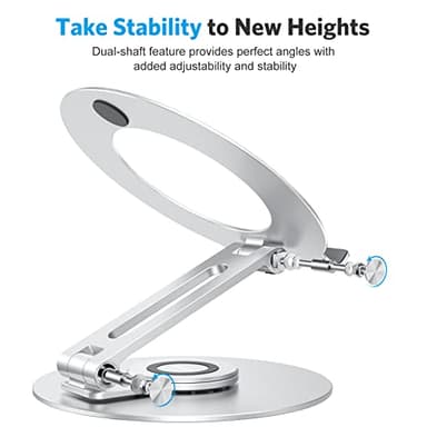 Adjustable Laptop Stand with 360 Rotating Base, OMOTON Ergonomic Laptop Riser for Collaborative Work, Dual Rotary Shaft Fully Foldable for Easy Storage, Fits MacBook / All Laptops up to 16 inches - Image 8
