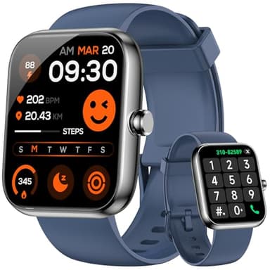 Smart Watch for Men Women Alexa Built-in, Fitness Tracker with Call Function & 1.83" HD Touchscreen, 100 Sport Modes, Heart Rate/Sleep Monitor, IP68 Waterproof, iOS Android Compatible (Blue) - Image 1