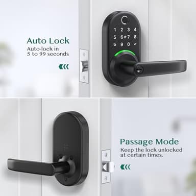 Smart Door Handle Lock with Keypad: Yamiry Fingerprint Smart Knob - Keyless Entry Digital Lock for Front Door - Deadbolt with APP - Generate Passcode Remotely - DIY Installation - Image 7