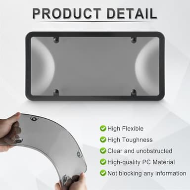 Alpmosn License Plate Covers & Frames Combo, License Plate Cover with Screw Washers and Cap, Car Exterior Accessories Black (2-Pack) - Image 3