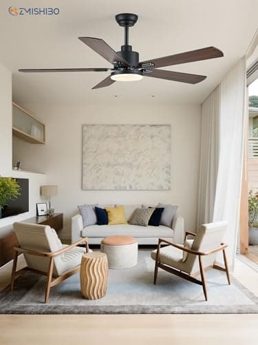 ZMISHIBO 2 Pack 52" Ceiling Fans with Lights, Black Modern Ceiling Fan with Remote, Farmhouse Indoor Ceiling Fan with Dual Finish Blades, Quiet & Strong Motor, Bright LED Light. - Image 7