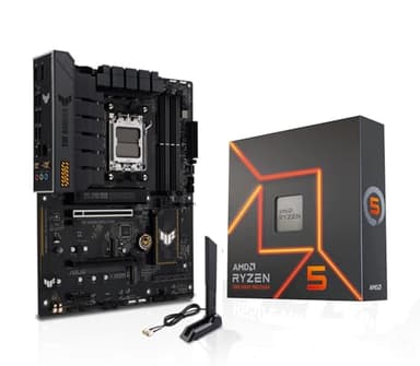MICRO CENTER AMD Ryzen 5 7600X CPU Processor with ASUS TUF Gaming B650-E WiFi AM5 ATX Motherboard - Image 1