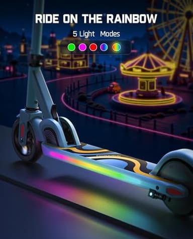 FanttikRide C9 Pro Electric Scooter for Kids 8-12, Adjustable Handlebar Height for Riders 3.9-5.2 ft, 132 lbs, Up to 40 min Continuous Time, 5 Miles Range, 3 Speed Mode 5/8/10 MPH, Blue - Image 2