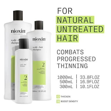 Nioxin System 2 Cleanser Shampoo, Natural Hair with Progressed Thinning, 10.1 oz - Image 4
