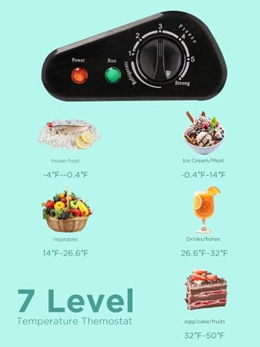 F.W.WOOLWORTHS 7.0 Cu.Ft Chest Freezer 7 Gears Temperature Control, Deep Freezer with Removable Basket, Compact Freezer for Kitchen, Home, Office, Garage, Basement-Black - Image 4