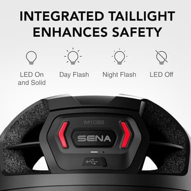 Sena M1 EVO Smart Mountain Bike Bluetooth Helmet Integrated Mesh Intercom System (Matte White, Medium) - Image 3
