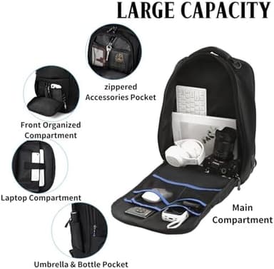 Camouflage Business Backpack for Men, Tech-Savvy Laptop Backpack with USB Charging Port and Ergonomic Design, 40L Water Resistant Anti Theft Travel Work College Backpack Fits 17.3 Inch Notebook - Image 4