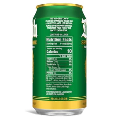 Liquid Death, Severed Lime, Soda-Flavored Sparkling Water, 12-Pack (12oz Cans), Low Sugar, Huge Flavor & No Artificial Sweeteners - Image 2