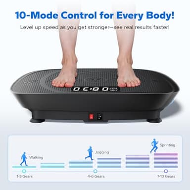 MERACH Vibration Plate Exercise Machine, Slim Vibration Plate for Lymphatic Drainage Weight Loss, Vibrating Plate with Real-Time Calorie Tracking on LED Display, Workout Equipment for Home Women Men - Image 5