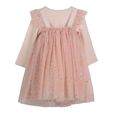 PIPPA & JULIE Baby Girls' Dress & Shirt Set, 2-Piece Outfit, Includes Long Sleeve Top & Jumper, Pink, 3-6 Months - Image 2