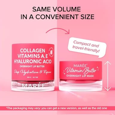MAREE Lip Moisturizer Sleeping Mask Overnight - Moisturizing Lips Butter Balm with Hyaluronic Acid - For Very Dry Lips Care - Hidratante de Labios Care Products - Image 2