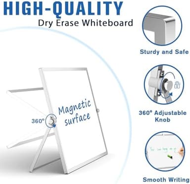 Grtard Dry Erase Magnetic White Board, 16''x12'' Double-Sided Desktop Whiteboard with Stand, Portable Small Whiteboard Set, Dry Erase Board for to-Do Lists, Planning & Office, Home - Image 5