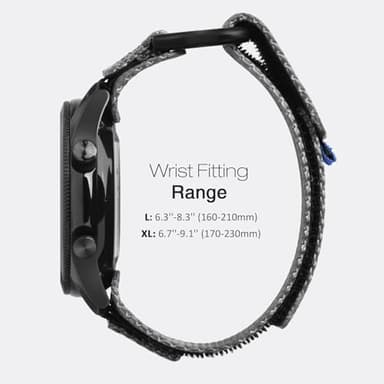Nereides Band Compatible with Samsung Galaxy Watch 7 6 5 4 40mm 44mm/Watch 6 4 Classic 43/47mm 42/46mm, Galaxy Watch 5 Pro 45mm/Active 2 Band, 20mm Nylon Adjustable Sports Strap for Men Women(Grey,L) - Image 3