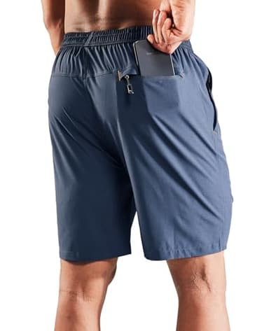 MIER Men's Athletic Shorts Dry Fit Workout 7" Lightweight Sports Gym Running Shorts Basketball Training with Zipper Pockets, Deep Blue, XX-Large - Image 2