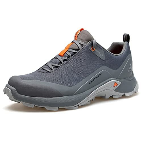 HUMTTO Men's All-Terrain Waterproof Hiking Shoes Lightweight Breathable Trekking Trails Shoes Anti Slip Outdoor Shoes 13 Grey - Image 1