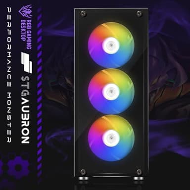STGAubron Gaming PC Desktop Computer, AMD Ryzen 5 2600 up to 3.9G, GeForce RTX 2060 6G, 16G DDR4, 512G SSD, 600M WiFi, BT 5.0, RGB Fan x4, Windows 11 Home - Image 3
