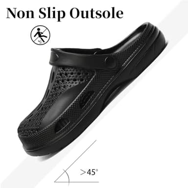 SOSOWHLTE Womens Mens Garden Clogs Shoes with Arch Support Unisex Comfort Slip-on Slippers Sandals Black Size 12-12.5 Female,11-11.5 Male - Image 5