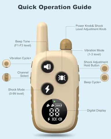 Jugbow Dog Shock Collar - 4200FT Dog Training Collar with Remote for 5-120 lb Large Medium Small Dogs, Rechargeable Waterproof IPX8 E Collars with Beep (1-3) Vibration(1-3) Safe Static(0-99) - Image 8