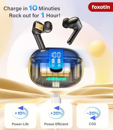 Ear Buds Wireless Earbuds - Bluetooth 5.3 Headphones (48H Playback) Built in Mic with LED Display Charging Case, IP7 Waterproof Earphone for iPhone Andriod Phones Laptop Sports Workout - Image 2