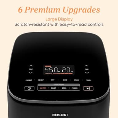 Cosori 9-in-1 TurboBlaze Air Fryer 6 Qt, Premium Ceramic Coating, 90°–450°F, Precise Heating for Even Results, Air Fry, Roast, Bake, Broil, Dry, Frozen, Proof, Reheat, Keep Warm, 120V - Image 7